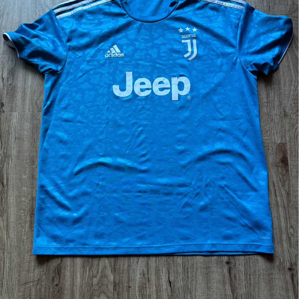 Adidas Juventus Third Jersey Blue Camo — 3 Stars — Size XL